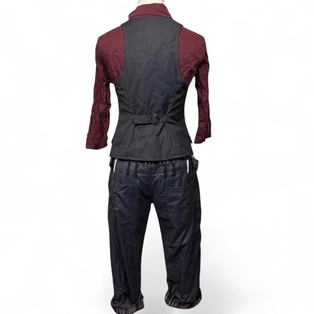 SOLD 3-Piece J-Fashion Goth Punk Set: Wendine Vest, Deorart Striped Shirt, - Picture 4 of 6